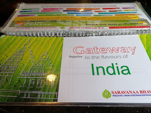 The menu at Saravana Bhavan in Amsterdam