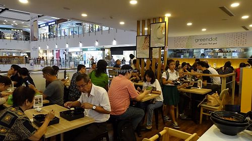 dining area at Greendot 绿一点 - Nex in Northeast Singapore