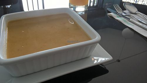 sopa de garbanzo
chickpea soup
 at La Familia Groen in Lima