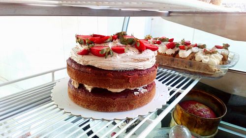 Torta red velvet at La Familia Groen in Lima
