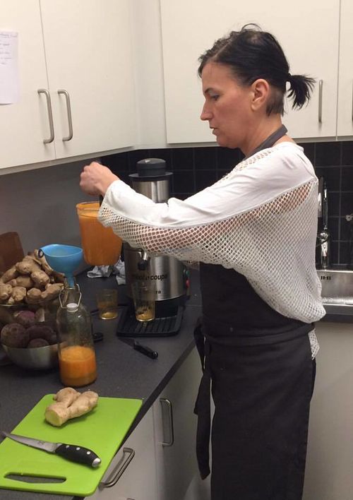 The kitchen of the cafe at Studio Frid Vegetarian Cafe in Malmo