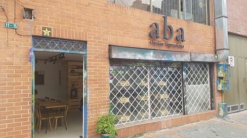 outside at Aba Opción Vegetariana in Bogota