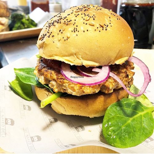 vegan burger at The Naked Deli - Heaton in Newcastle Upon Tyne