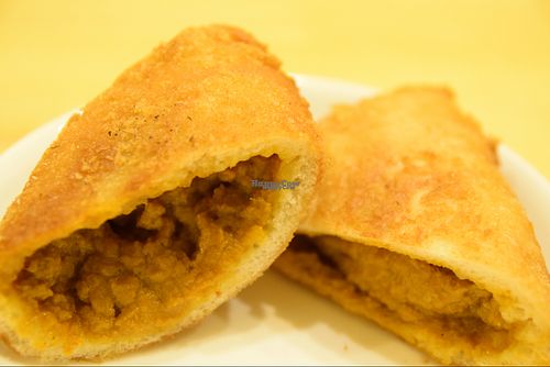 vegan curry bread - they ship 5 for 2500 yen to your house!  at Govinda's  in Osaka