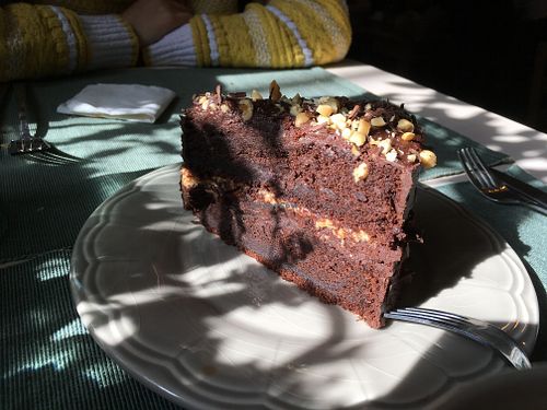 Chocolate and peanut butter cake at Green Beans in Lisbon
