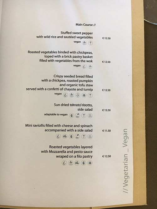 vegetarian and vegan menu: mains at Olives Restaurante in Funchal
