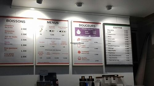 menus at Freshie in Paris