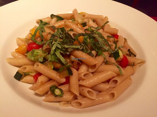 Organic ancient grain penne with extra virgin olive oil, basil, cherry tomatoes, zucchini and asparagus  at Wynn Hotel - Allegro in Las Vegas