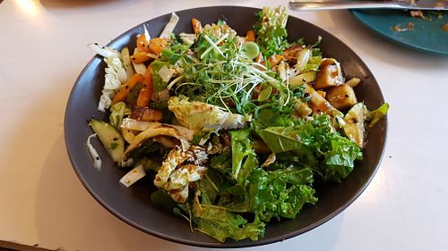 Fried vegetables and tofu (wok) at Terapija in Riga
