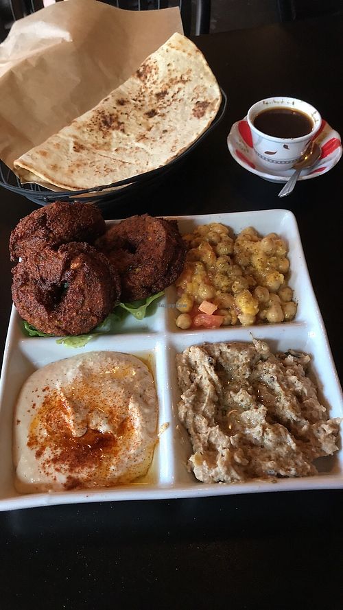 Vegan mezza plate at Dar Salam - Alberta St in Portland