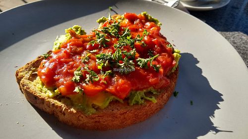 Avocado & tomato salsa on toast at Maxwells Cafe Bar in Clitheroe