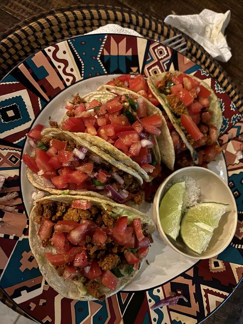 Lentil tacos at Xela Green in Quetzaltenango