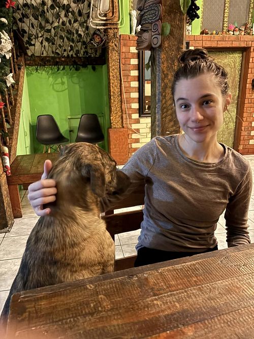 A friendly dog! at Xela Green in Quetzaltenango