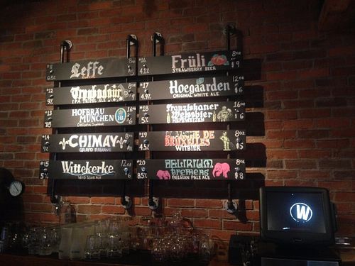 Beer options
 at Wursthaus in Santa Ana