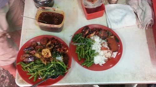 2 plates for 16 MYR  at Vegetarian Stall - Jalan Hang Lekiu in Kuala Lumpur