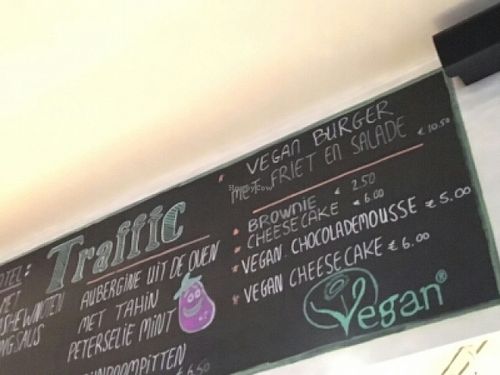 Menu at Traffic in Amsterdam