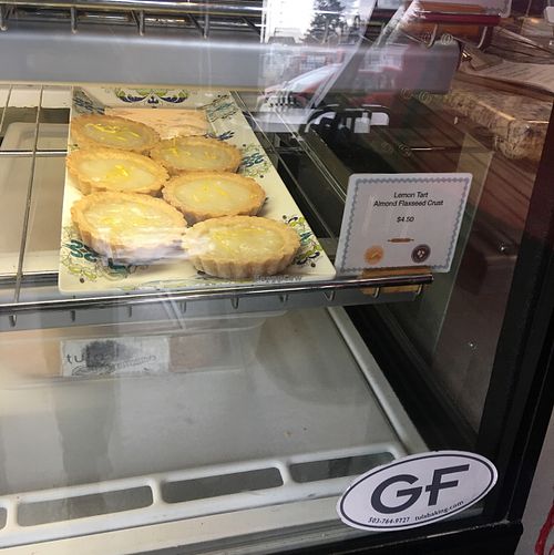 vegan lemon tart at Tula Gluten Free Bakery Cafe in Portland