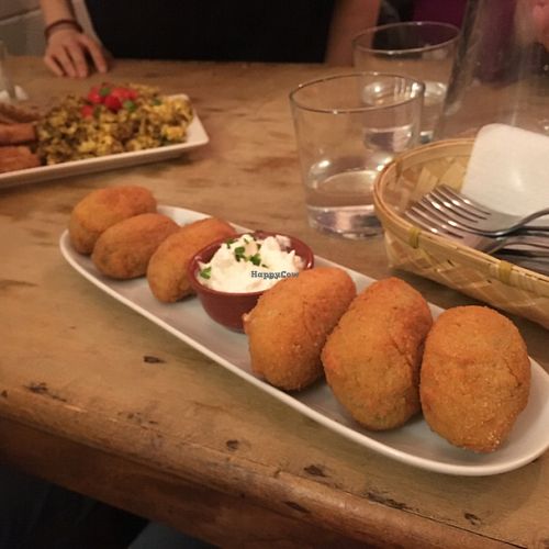 Croquetas at Pura Vida Vegan Bar in Madrid