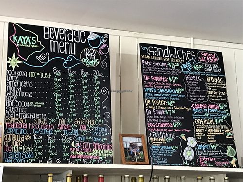 menu board at Kaya's in Kawanui
