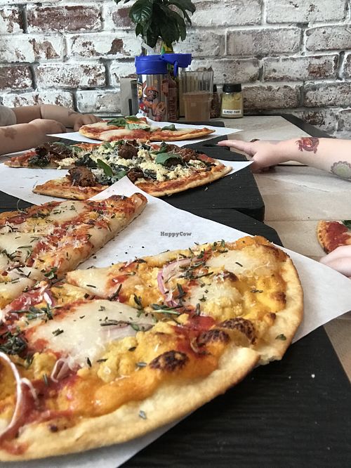 Some of our favourite pizzas at Virtuous Pie  in Vancouver