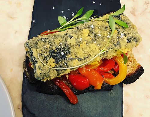 Salted „Sardines“ sandwich  at 26 Vegan Food Project in Lisbon