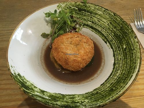 Dish called "Ilhéu" : sausage, potato, pineapple from the Azores at 26 Vegan Food Project in Lisbon