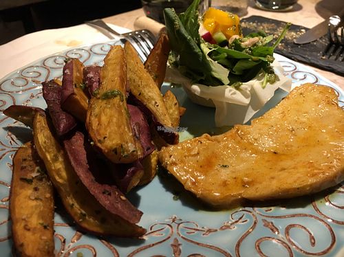 Steak & chips  at 26 Vegan Food Project in Lisbon