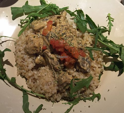 mushroom stroganoff  at 26 Vegan Food Project in Lisbon