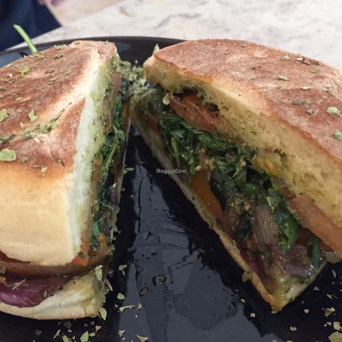 Toast grilled vegetables at 26 Vegan Food Project in Lisbon