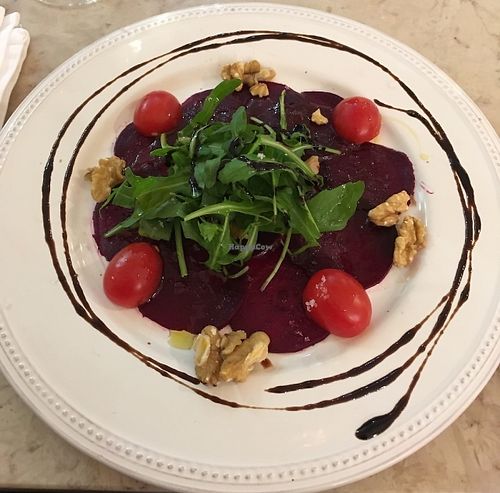 Beet "carpaccio" at 26 Vegan Food Project in Lisbon
