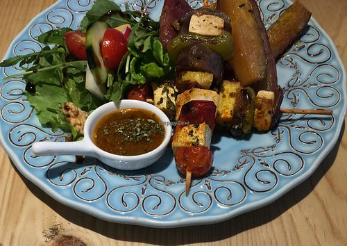 tofu skewers special of the day  at 26 Vegan Food Project in Lisbon