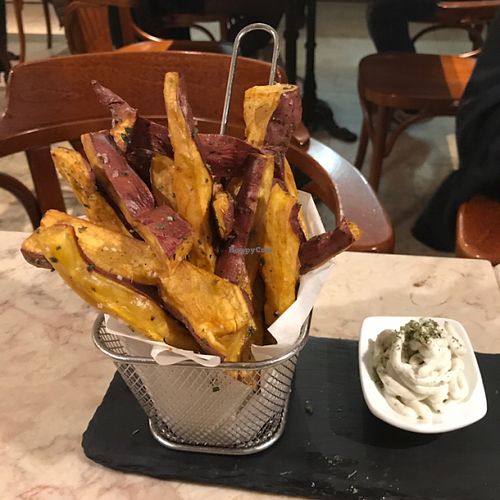 sweet potato fries at 26 Vegan Food Project in Lisbon