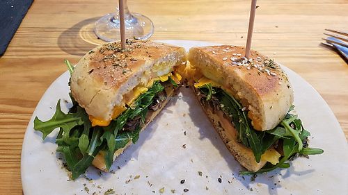Cheezy sandwich at 26 Vegan Food Project in Lisbon