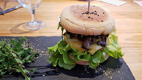 Lentil meat burger at 26 Vegan Food Project in Lisbon