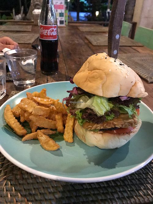 Vegan Tempeh Burger :)  at The Cashew Tree in Pecatu
