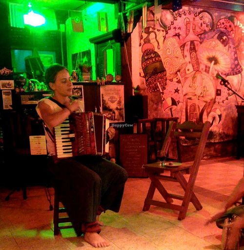 Live music while you eat. So nice and relaxing, really adds to the atmosphere :) at Pai Reggae House in Pai