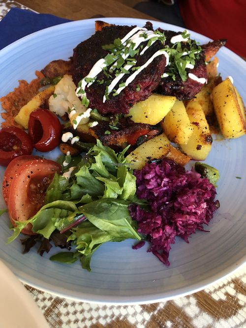 beetroot patties at Kohvik Kroon in Parnu