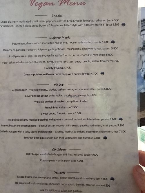 Vegan menu 2nd July 2020.  at Kohvik Kroon in Parnu