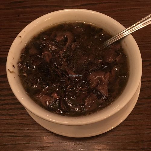 Soupe du jour aux champignons at L'Gros Luxe 100% Vege in Montreal