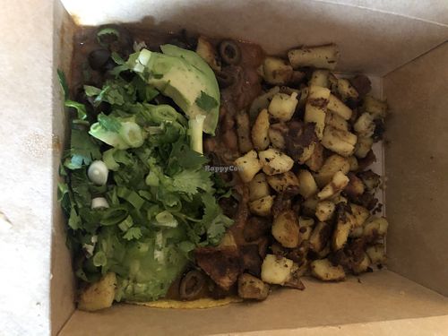 Rasta Racheros to go (Covid) at Woodrose Cafe in Garberville