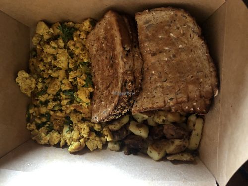 Tofu scramble to go (Covid)  at Woodrose Cafe in Garberville