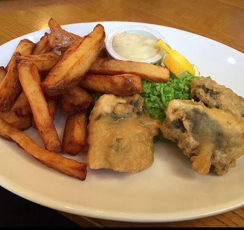 vegan 'fish' and chips at The Ship Inn in Newcastle Upon Tyne