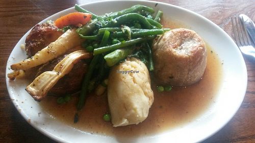 Mushroom and chestnut suet pudding at The Ship Inn in Newcastle Upon Tyne