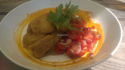 Jamaican ackee and jerk breadfruit at The Ship Inn in Newcastle Upon Tyne