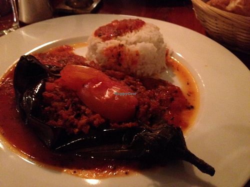 stuffed seitan aubergine at Cafe V in Berlin