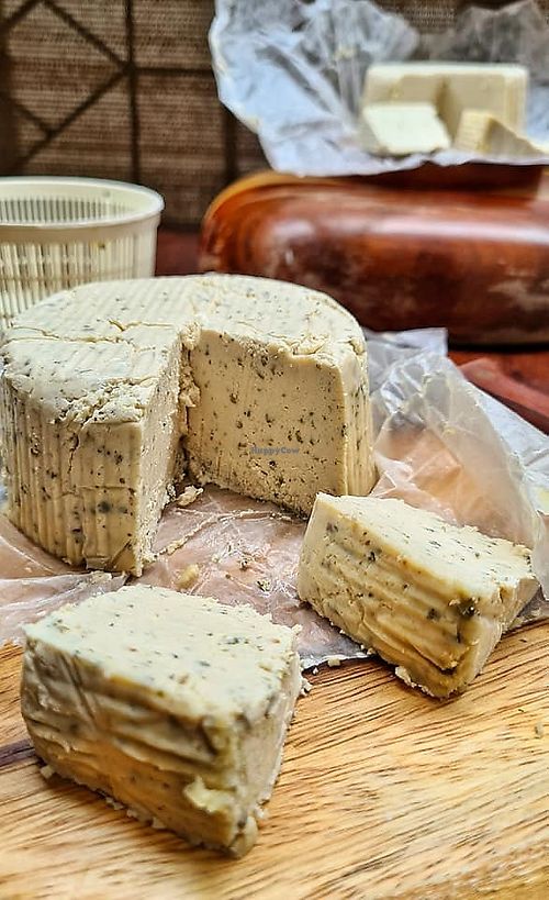 home made vegan cheese at Vegan Supper Club Bangkok in Bangkok