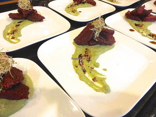 beetroot croquettes + pesto at Vegan Supper Club Bangkok in Bangkok