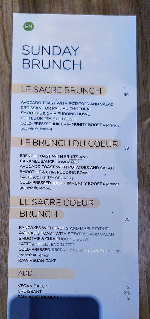 New brunch menu at Sweet Rawmance in Paris