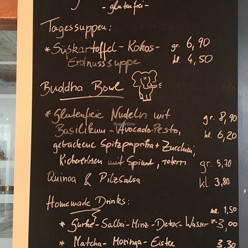 menu at Rebella Bex Cafe in Munich