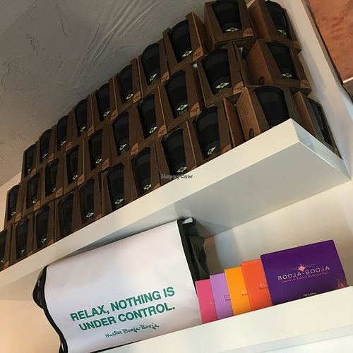 coffee mugs made of bambus 'plastics' at Rebella Bex Cafe in Munich